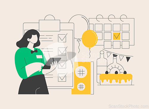 Image of Event management abstract concept vector illustration.