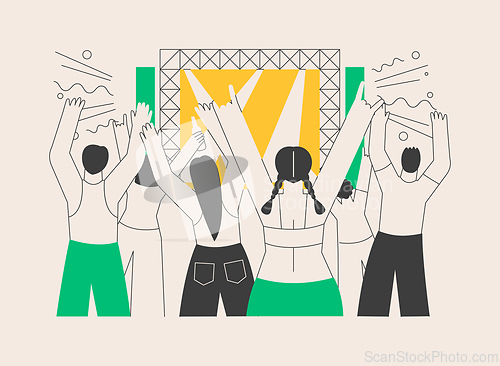 Image of Open air party abstract concept vector illustration.