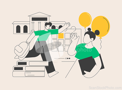 Image of School celebration party abstract concept vector illustration.