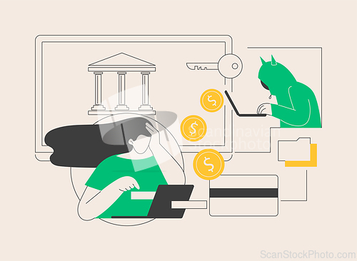 Image of Financial crimes abstract concept vector illustration.