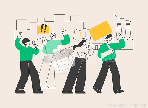 Image of Strike action abstract concept vector illustration.