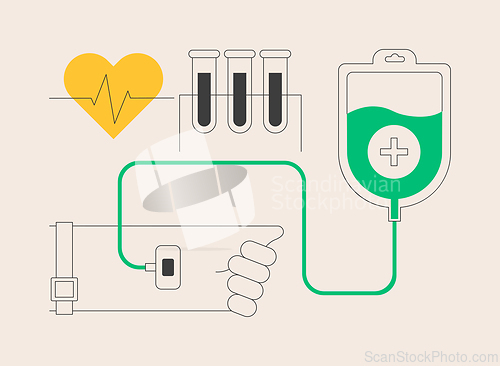 Image of Blood donation abstract concept vector illustration.