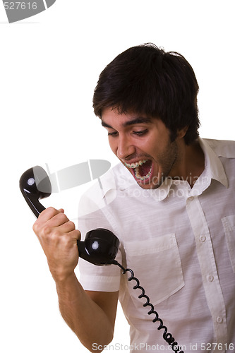 Image of Sreaming at the telephone