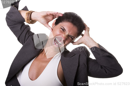 Image of stressed businesswoman