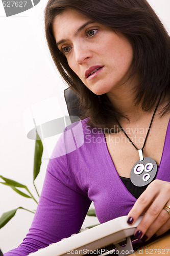 Image of busy businesswoman