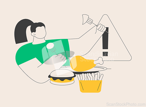 Image of Child obesity and overweight abstract concept vector illustration.
