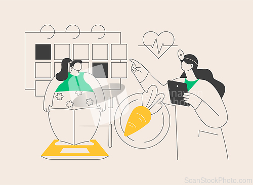 Image of Childrens weight loss program abstract concept vector illustration.