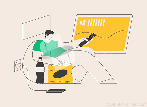 Image of Passive lifestyle abstract concept vector illustration.