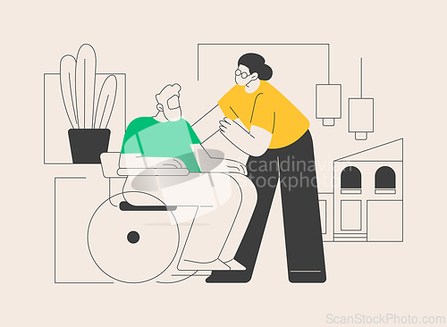 Image of Elderly care abstract concept vector illustration.