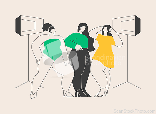 Image of Plus size models abstract concept vector illustration.