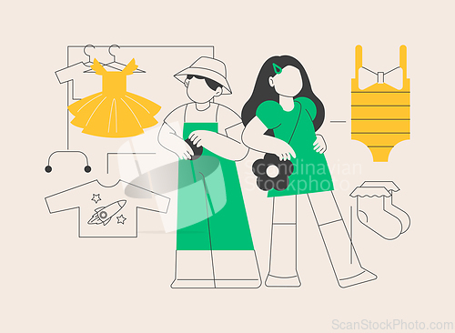 Image of Kids fashion abstract concept vector illustration.