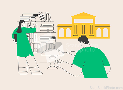 Image of Public library abstract concept vector illustration.