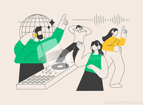 Image of Silent disco abstract concept vector illustration.