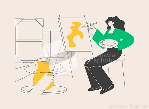 Image of Art studio abstract concept vector illustration.