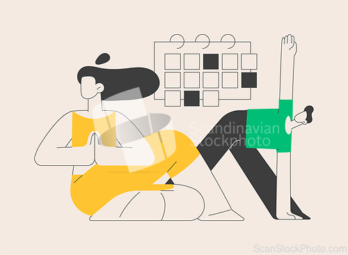 Image of Yoga school abstract concept vector illustration.