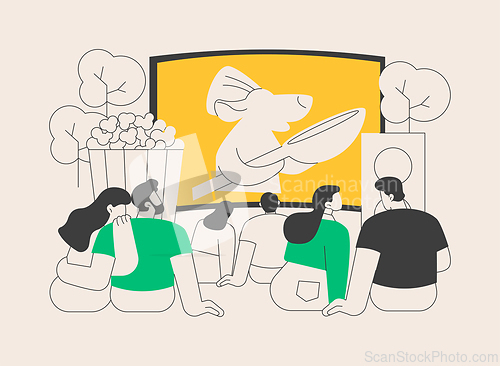 Image of Open air cinema abstract concept vector illustration.