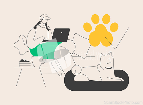 Image of Dogs friendly place abstract concept vector illustration.