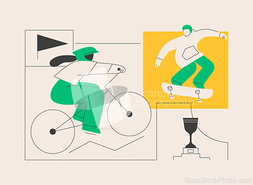 Image of Extreme camp abstract concept vector illustration.