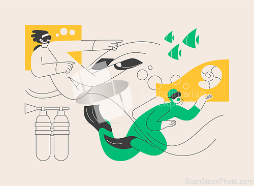 Image of Diving school abstract concept vector illustration.