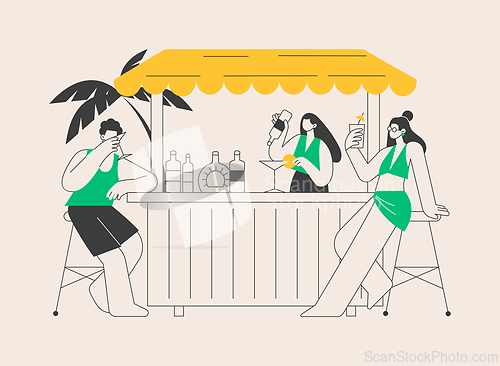 Image of Beach bar abstract concept vector illustration.