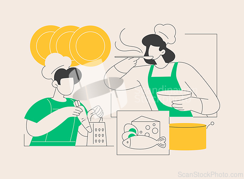 Image of Cooking camp abstract concept vector illustration.