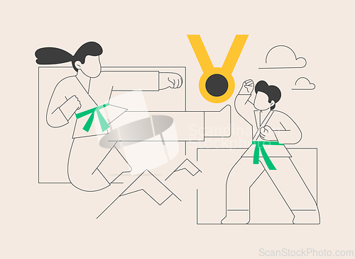 Image of Karate camp abstract concept vector illustration.