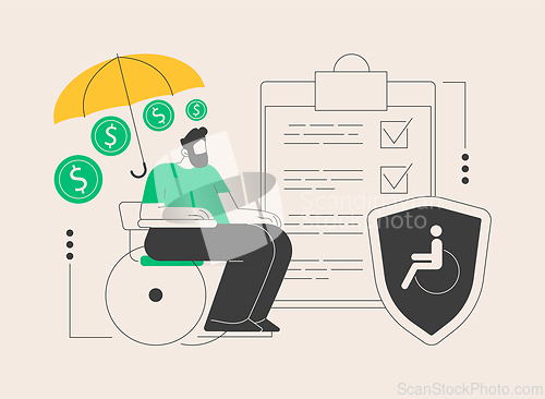 Image of Disability insurance abstract concept vector illustration.