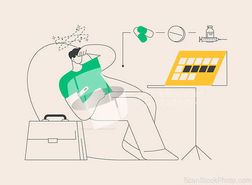 Image of Sick leave abstract concept vector illustration.