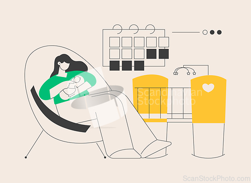 Image of Maternity leave abstract concept vector illustration.