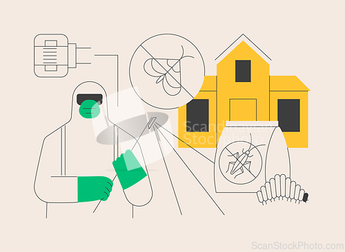 Image of Home pest insects control abstract concept vector illustration.