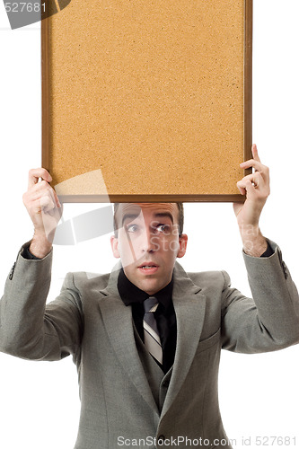 Image of Businessman Holding A Sign