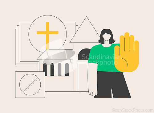 Image of Atheistic worldview abstract concept vector illustration.
