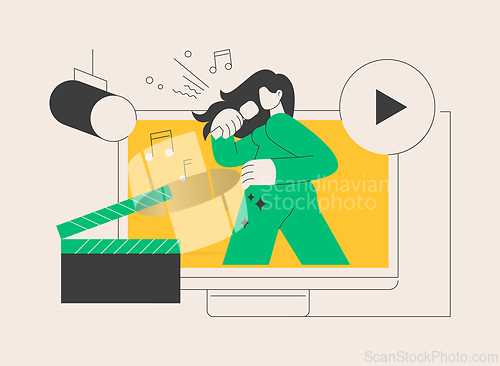 Image of Music video abstract concept vector illustration.