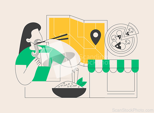 Image of Culinary tourism abstract concept vector illustration.