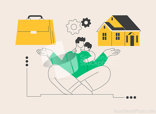 Image of Balancing work and family abstract concept vector illustration.