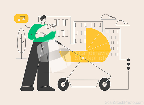 Image of Fatherhood care abstract concept vector illustration.