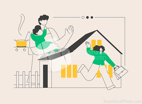 Image of Stay-at-home dads abstract concept vector illustration.