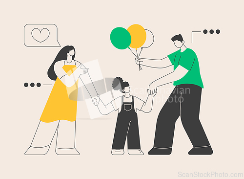 Image of Caring adoptive fathers abstract concept vector illustration.