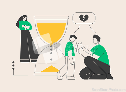 Image of Challenges for divorced dads abstract concept vector illustration.