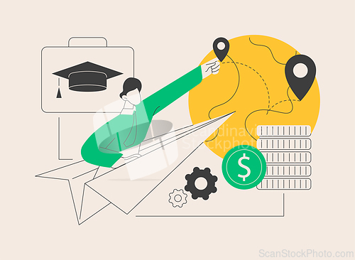 Image of Brain drain abstract concept vector illustration.