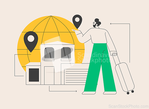 Image of Return migration abstract concept vector illustration.