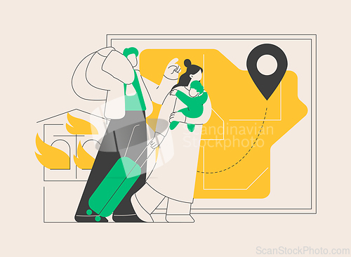 Image of Internal migration abstract concept vector illustration.