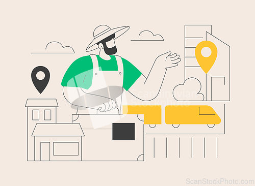 Image of Migration from the countryside to the town abstract concept vector illustration.
