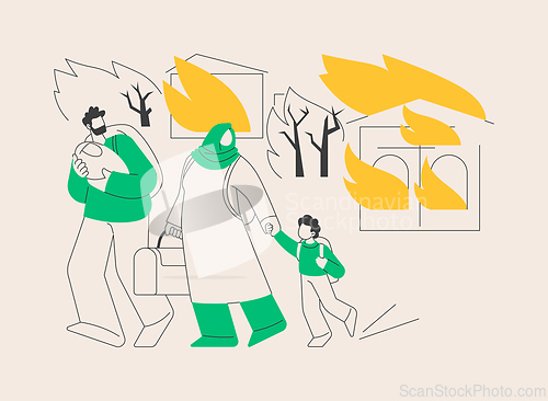 Image of Forced migration abstract concept vector illustration.