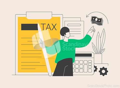 Image of Fill out your tax return abstract concept vector illustration.