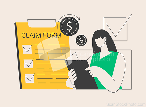 Image of Claim your documents abstract concept vector illustration.