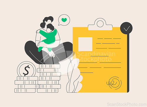 Image of Child benefit abstract concept vector illustration.