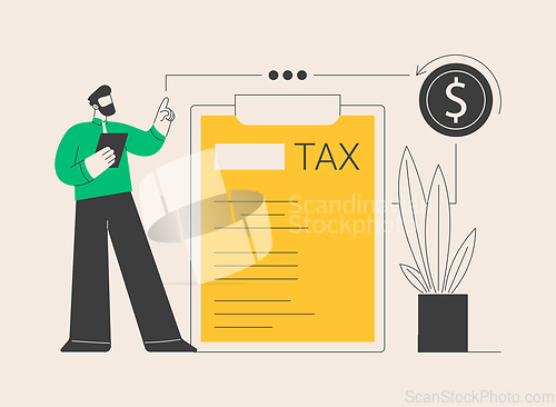 Image of Income tax and benefit return abstract concept vector illustration.