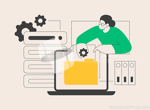 Image of Database abstract concept vector illustration.