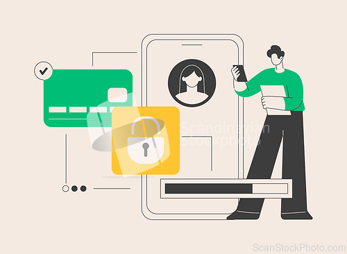 Image of Cyber security software abstract concept vector illustration.